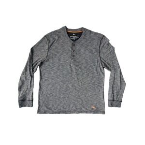 Tommy Bahama Long Sleeve Henley Shirt Men's Large Heathered Gray